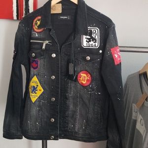 dsquared2 denim jacket black
